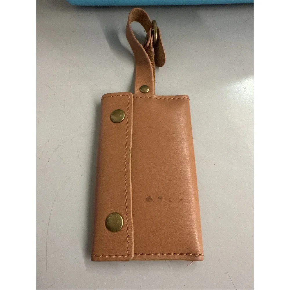 Vintage Hartmann Leather Luggage Tag Snaps Folding Address card holder